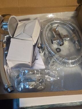 Chrome Handheld Shower Head Set - Polished Silver